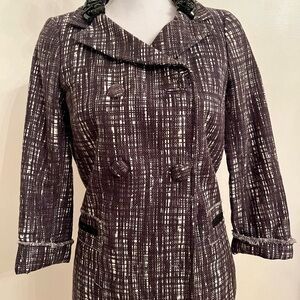 J Crew Collection Black & White Jacket Size 0 100% Cotton